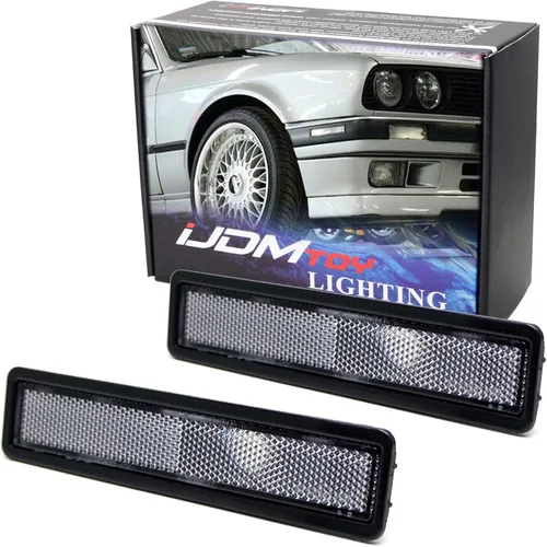 Miniatura 9 de iJDMTOY OE-Spec - Carcasas de lámpara de marcador lateral de parachoques de lente ámbar compatibles con BMW E30 3 E34 5 Series, etc., reemplaza