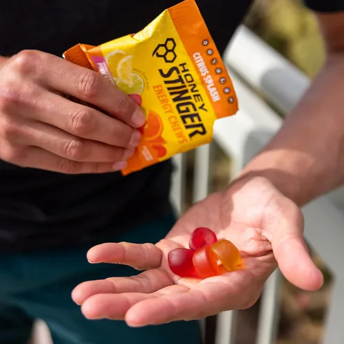 Miniatura 7 de Honey Stinger Masticables energéticos orgánicos Citrus Splash, sin gluten y sin cafeína, para ejercicio, correr y rendimiento, nutrición deportiva