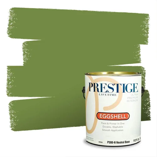 Miniatura 269 de Prestige Paints - Pintura exterior e imprimación en uno, 1 galón, plano, compatibilidad comparable con el color menta «Whipped Mint» de Behr