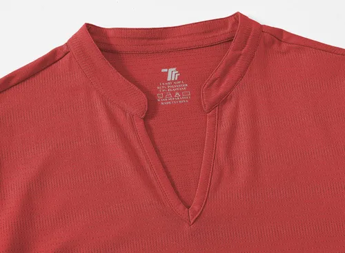 Miniatura 66 de Gopune Polo de golf con cuello en V para mujer, sin cuello, manga corta, ligera, de secado rápido, camisetas de tenis para correr