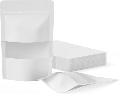 Miniatura 21 de FireKylin 100 bolsas resellables, bolsas de papel con ventana mate para pequeñas empresas, cremallera y bolsas sellables con calor para embalaje