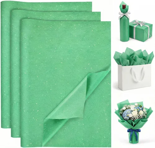 Miniatura 11 de Koogel 120 hojas de papel de seda, papel de seda blanco de 20 x 14 pulgadas para bolsas de regalo, envoltura de purpurina para cumpleaños, proyectos