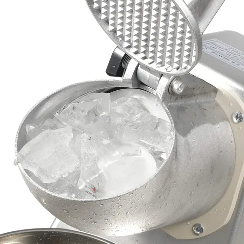 Miniatura 8 de Zeny Máquina trituradora de hielo, eléctrica, para hacer conos de nieve, de acero inoxidable, 145 libras por hora Plateado