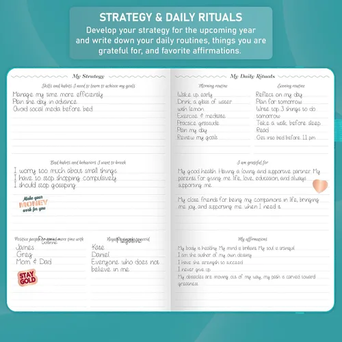 Miniatura 5 de GoGirl Agenda semanal – Planificador de trabajo y vida por hora con ranuras de tiempo – Organizador vertical para productividad diaria, A5