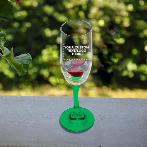 Miniatura 8 de DISCOUNT PROMOS Juego de 100 copas de champán personalizadas Premiere de 6.25 onzas, paquete a granel personalizado, elegante vaso para bodas