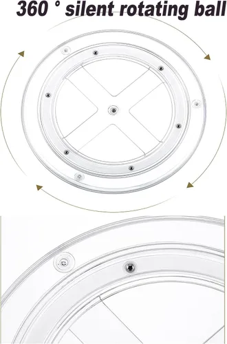 Miniatura 3 de Mesa giratoria Lazy Susan de 9.25 pulgadas, organizador giratorio de plástico transparente para gabinete, refrigerador, rotación de 360°, fácil