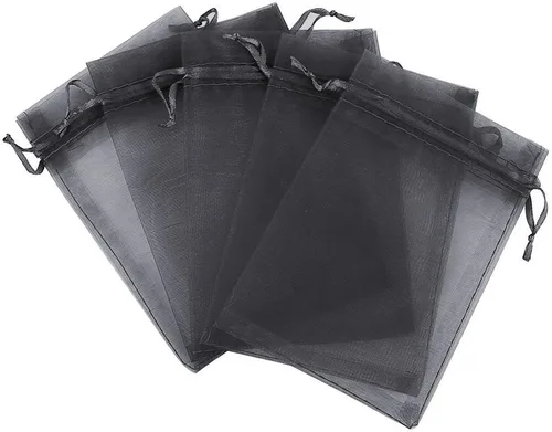 Miniatura 11 de Boshen 100/200 bolsas de organza transparentes para regalos y dulces, bolsas de malla para joyas con cordón al por mayor para detalles de bodas