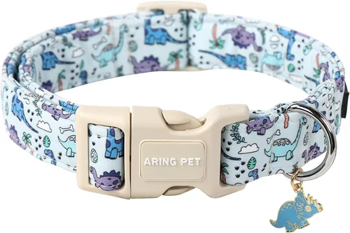 Miniatura 37 de Aring Pet Collar de algodón, ligero y ajustable, con hebilla de liberación rápida para perros pequeños, medianos y grandes, para cachorros, S