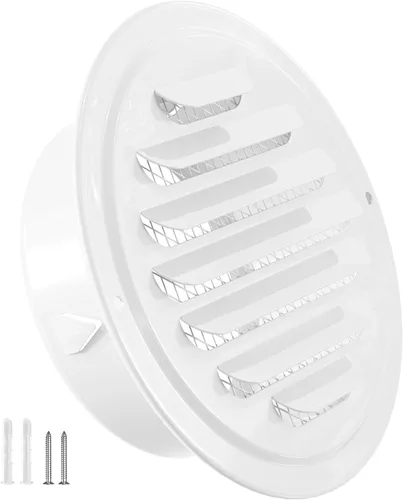 Miniatura 8 de Rejillas de ventilación de acero inoxidable de 10 cm, HG Power, cubierta redonda con malla de pantalla, rejilla de ventilación de aire para pared