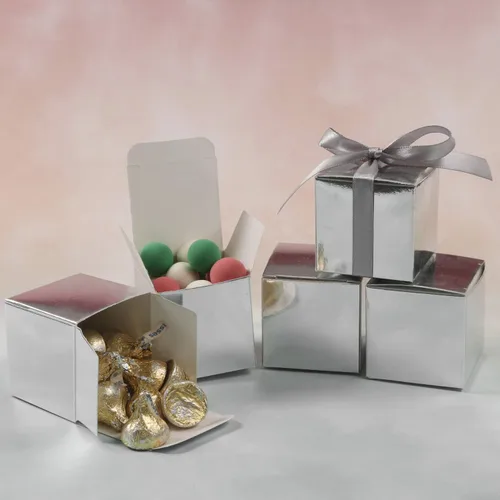 Miniatura 2 de COTOPHER 100 cajas de regalo pequeñas, cajas de regalo de 2 x 2 x 2 pulgadas, cajas de regalo de papel con cintas, caja de dulces para regalos