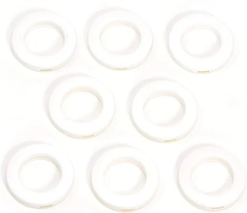 Miniatura 2 de Cortina con arandelas 1 pulgada, diámetro del plástico interior 8/Pkg Blanco