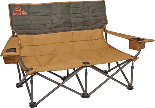 Miniatura 21 de Silla Kelty Low Loveseat sobredimensionada de 2 plazas plegable resistente para campamento, asiento doble para partidos de fútbol, reuniones previas