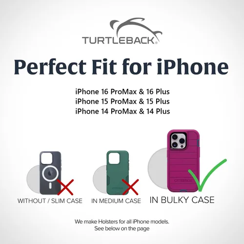 Miniatura 2 de Turtleback Clip para cinturón para iPhone 16 Pro Max, 15 Pro Max, 14 Pro Max - Grande: se adapta con fundas de estilo voluminoso Defender, cuero
