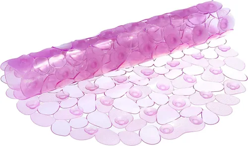Miniatura 8 de uxcell Tapete de ducha para bañera, 26 x 14.2 pulgadas, tapete ovalado de PVC antideslizante con agujeros de drenaje, ventosas para bañera