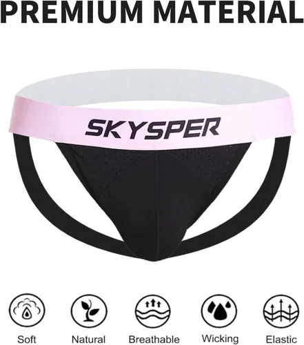 Miniatura 27 de SKYSPER Jock Strap Athletic Supporter para hombres Sexy Jockstrap Ropa interior masculina