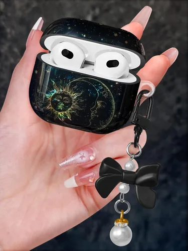 Miniatura 32 de Funda para AirPods Pro/Pro 2 con llavero de perlas, diseño de concha con purpurina para niñas, bonita y elegante funda Kawaii para Apple