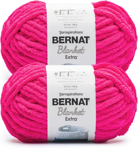 Miniatura 17 de Bernat - Estambre para mantas Extra Negro, 2 paquetes de 300g/10.5 onzas, poliéster, #7, jumbo, tejido de punto/ganchillo