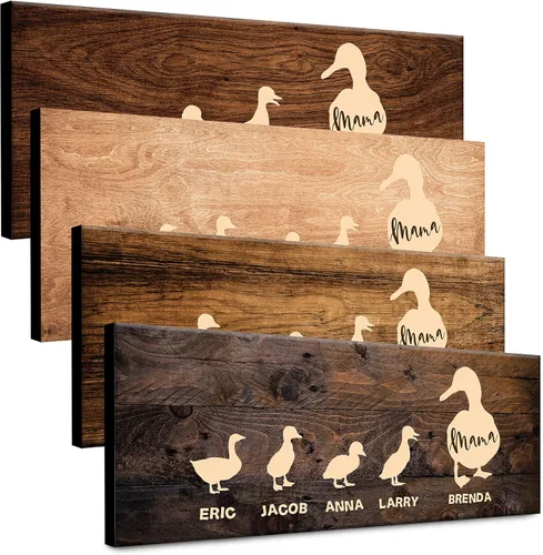 Miniatura 11 de Regalos para el día de la madre para mamá, letrero personalizado con nombres de niños, grabado, 4 colores, 11 x 5, regalos personalizados