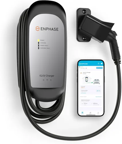 Cargador EV inteligente de 32 amperios con enchufe - Enphase IQ 40 con enchufe NEMA 14-50, 7.7kW de potencia, 240V, garantía de 5 años, conexión