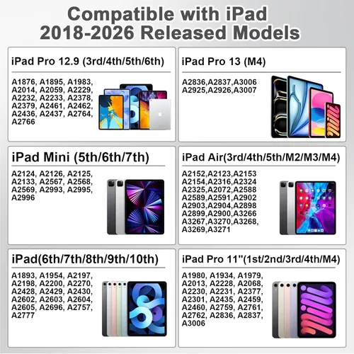 Miniatura 2 de Lápiz 2ª Generación para iPad 2018-2024 con Carga Inalámbrica Magnética Compatible con Apple iPad Pro 13"(M4)/12.9"/11", iPad Air 6(M2)/5/4/3, iPad