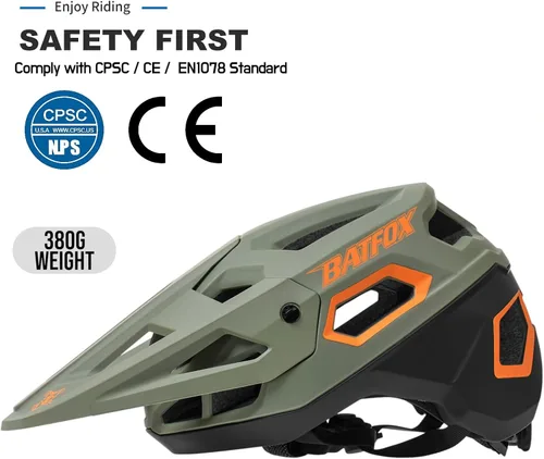 Miniatura 2 de Casco de Bicicleta BATFOX, Casco de Bicicleta de Montaña para Hombres, Mujeres, Adultos y Jóvenes