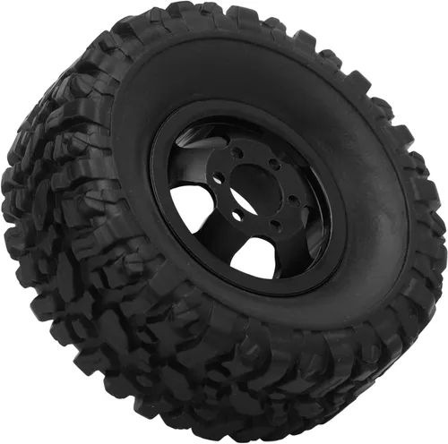 Miniatura 8 de plplaaoo Ruedas de coche RC, ruedas y neumáticos de vehículos RC, neumáticos de goma RC con cubo de rueda de aleación de aluminio para WPL C14 C24
