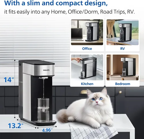Miniatura 5 de PHILIPS Encimera de filtro de agua de ósmosis inversa, dispensador compacto de 5 etapas con sistema de filtración de agua RO con tecnología