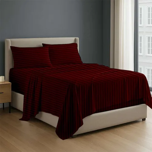 Miniatura 18 de NON Sticky cotton - Juego de sábanas de 4 piezas de algodón egipcio de alta calidad, de bolsillo profundo, ropa de cama suave y transpirable
