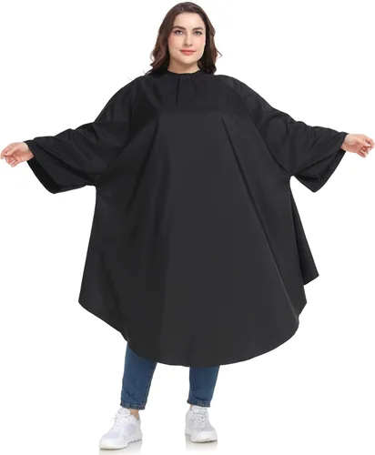 Professional Barber & Salon Cape with Sleeves | Large Hair & Water Repellent Cutting Cape with Adjustable Snaps