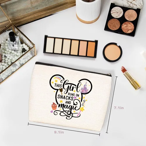 Miniatura 2 de Wenboco Bolsa de cosméticos con diseño de ratón de dibujos animados para mujeres, adolescentes, niñas, cumpleaños, esta chica corre en aperitivos