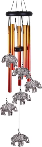 Miniatura 9 de Campanillas de viento de elefante para decoración exterior/interior - Móvil romántico atrapavientos completamente hecho a mano, campanillas