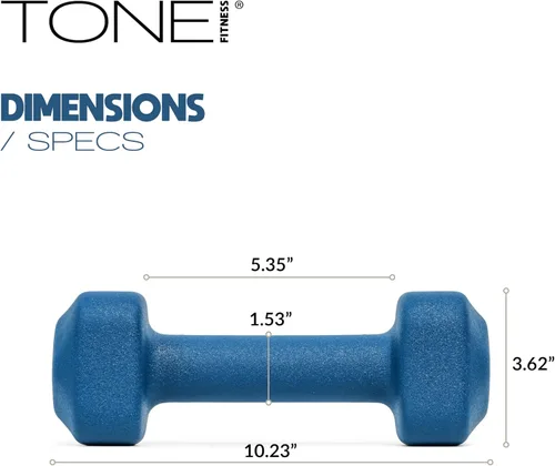 Miniatura 44 de Tone Fitness Pares de Mancuernas de Pesas de Neopreno con Cabeza Cuadrada Antirrodamiento Múltiples Opciones Azul