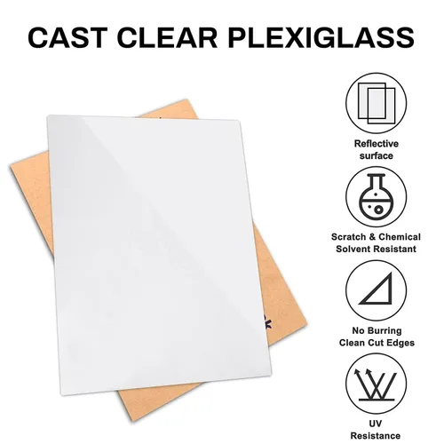 Miniatura 3 de Hojas de Acrílico Blancas 12" x 16" x 1/8", Paquete de 2 Cranviech Láminas de Plexiglás Fundido Blanco Alternativa al Vidrio para Letreros Bricolaje