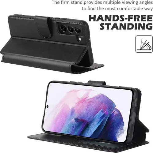 Miniatura 4 de QLTYPRI Para Samsung Galaxy A14 Case Premium PU Leather Simple Wallet Case [Ranuras para tarjetas] [Soporte manos libres] [Cierre magnético] Funda