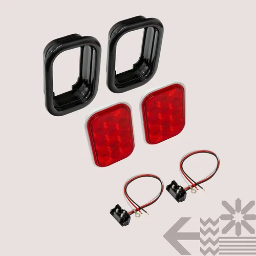 Miniatura 8 de TRUE MODS Kit de 2 luces traseras LED rectangulares rojas de 5x3 3x5 pulgadas [DOT FMVSS 108] [SAE I6 P2 S2 (3) T] [Ojales/Tapones] [Sumergible] Rojo