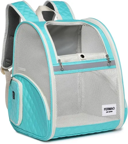 Miniatura 17 de Mochila Transportadora para Gatos para Perros Pequeños y Gatos Medianos, Cachorro, Gatito, Conejo, Mochila Transportadora de Mascotas Plegable