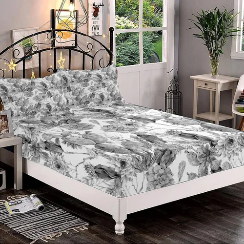 Miniatura 38 de Juego de sábanas decorativas tamaño individual XL, juego de sábanas bajeras con bolsillos profundos de cactus y 2 fundas de almohada