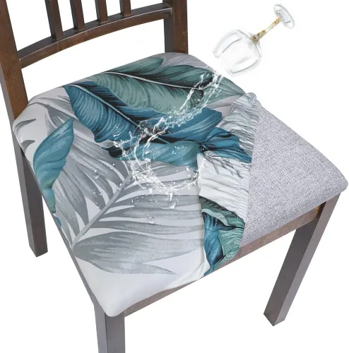 Miniatura 22 de SearchI Fundas impermeables de cuero PU para asientos de sillas de comedor, paquete de 6 fundas elásticas para sillas de comedor, protectores