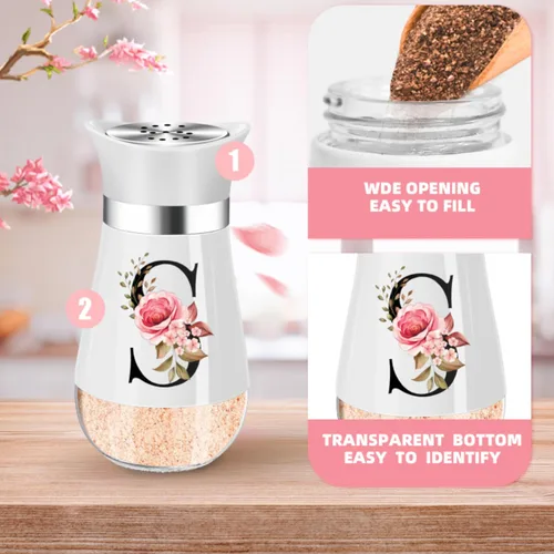 Miniatura 3 de Juego de salero y piminero, decoración de cocina negra de 4 oz, dispensador de especias clásico de acero inoxidable y vidrio, diseño recargable