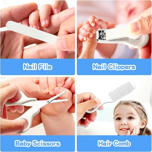 Miniatura 5 de Kit de aseo para bebés para niños y niñas, seguridad para recién nacidos, juego de aseo esencial para guardería, regalo para padres primerizos, gris