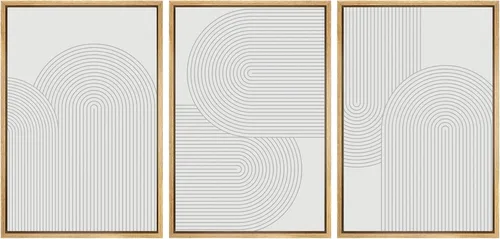 Miniatura 17 de SIGNWIN Lienzo enmarcado para pared, juego de arte abstracto de serenidad costera, ilustraciones abstractas junto al mar, arte moderno, decorativo