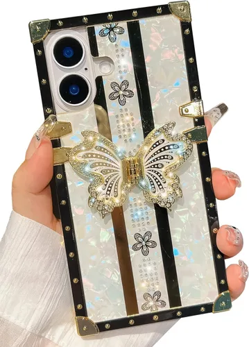 Miniatura 46 de Compatible con Funda Samsung Galaxy S22 Ultra, Diseño de Mariposa Brillante de Lujo con Soporte Plegable Kickstand para Mujeres y Niñas, Funda Rosa