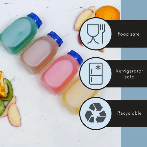 Miniatura 7 de Cornucopia Brands Paquete de 12 botellas de leche de plástico de 8 onzas, sin BPA, aptas para lavavajillas, multiuso para leche, jugo, batidos