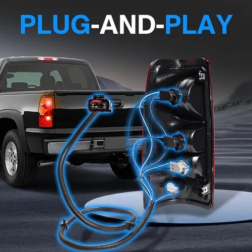 Miniatura 4 de Kit de Arnés de Cableado Directo de Luz Trasera del Lado Izquierdo del Conductor Compatible con Chevy Silverado 1500 1500HD 2500HD 3500 2003-2007