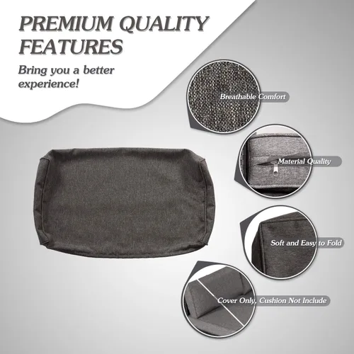 Miniatura 5 de 7 fundas de repuesto para sofá de mimbre para patio al aire libre, lavables, fundas de repuesto para asiento y respaldo, gris oscuro