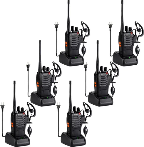 Walkie Talkies Baofeng 888S recargables de largo alcance con auriculares para adultos, radio profesional de 16 canales, radio manual de dos vías,