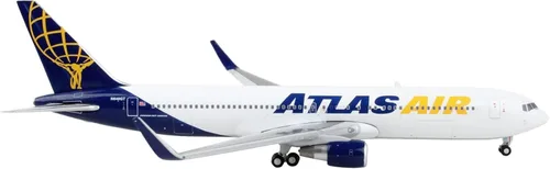 Boeing 767-300ER Aviones Comerciales Atlas Air Blanco y Azul 1/400 Diecast Modelo Avión por GeminiJets