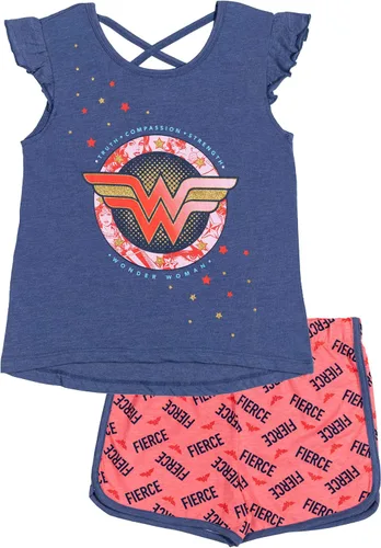 Miniatura 5 de DC Comics Wonder Woman Crossover - Conjunto de 4 piezas de pantalones cortos y leggings mixtos