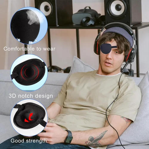 Miniatura 6 de Parches para ojos para adultos, 2 parches médicos para ojos para ambliopía, parches para ojos perezosos para ojos izquierdos o derechos, parche