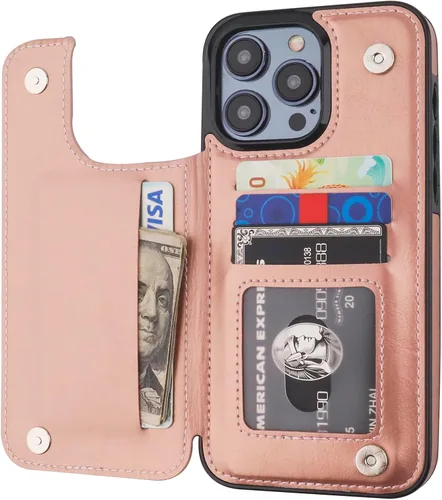 Miniatura 13 de ONETOP Compatible con iPhone 15 Pro Max Funda Cartera con Portador de Tarjetas, Funda de Cuero PU con Soporte Plegable y Ranuras para Tarjetas, Azul